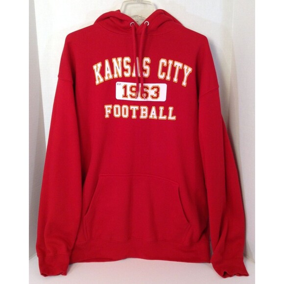 Kansas City Football Hoodie Sweatshirt Men XL Red Pullover Oversized Sports - Picture 2 of 12